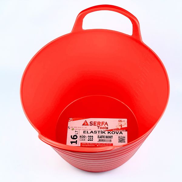 Відро еластичне будівельне Elastic Bucket Lux 16 л, червоне (333) 333 фото від Arfen