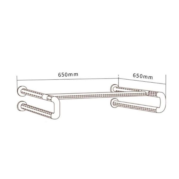 Поручень для інвалідів для умивальника, ширина 650х650 мм, AISI 304, колір білий HS-003A 0272 фото від Arfen